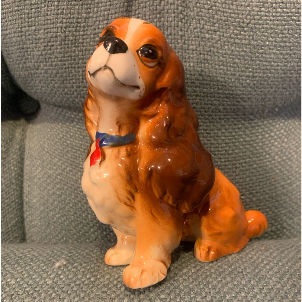 Vintage Walt Disney Productions Japan Lady & The Tramp Cocker Spaniel Figurine